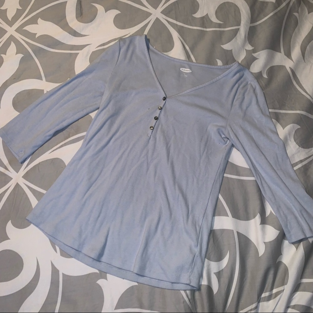 Blue Button Up T
